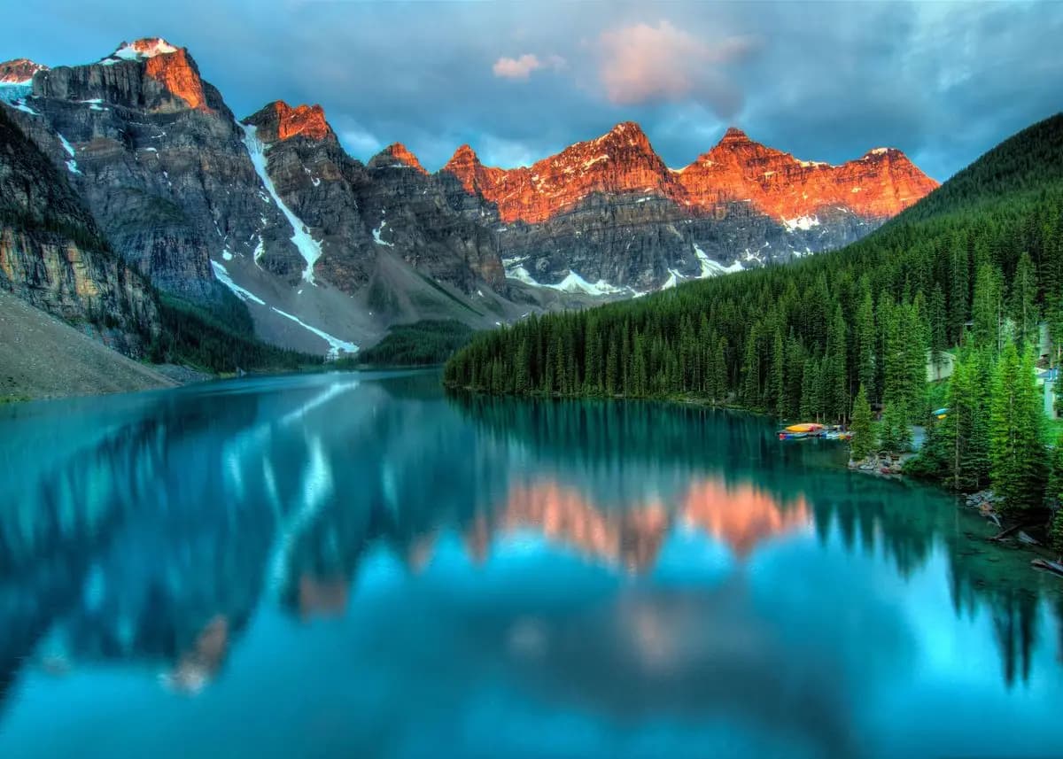 Forest Mountain Lake Landscape Canvas Print