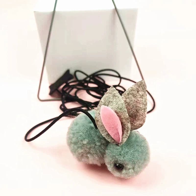 Cat Teaser Toy, Simulated Mice or Rabbits, Suction Cup or Metal Frame and Spring Rope, Exciting Playtime Adventures, Cat Toy
