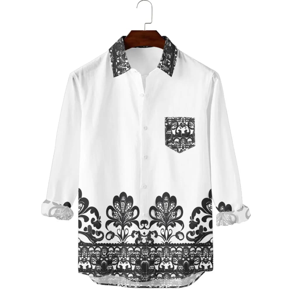 Retro Floral Hawaiian Button-Up Shirt