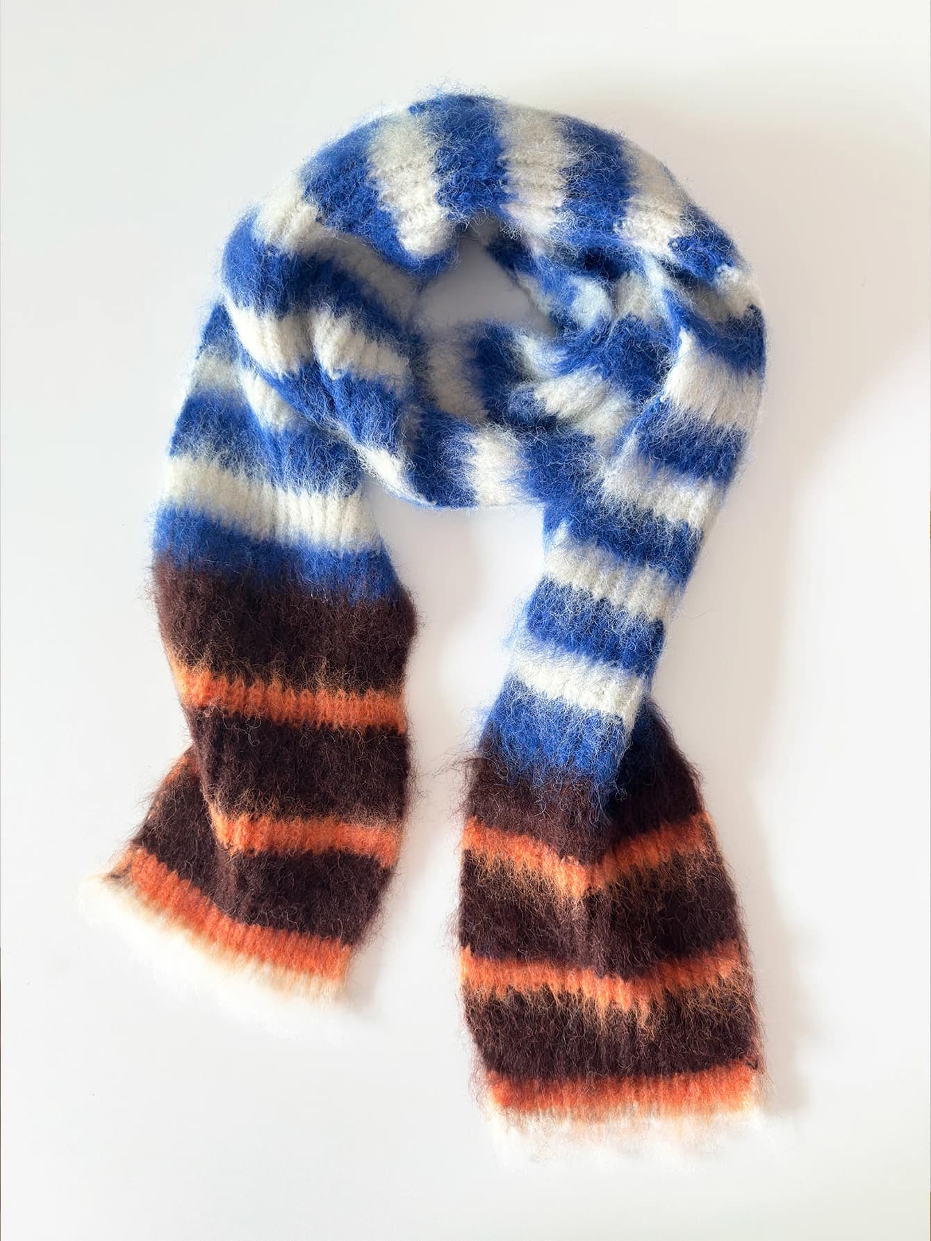 Winter Striped Knit Scarf