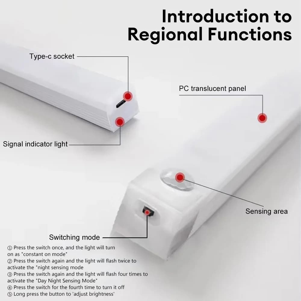 LED Motion Sensor Night Light Rechargeable