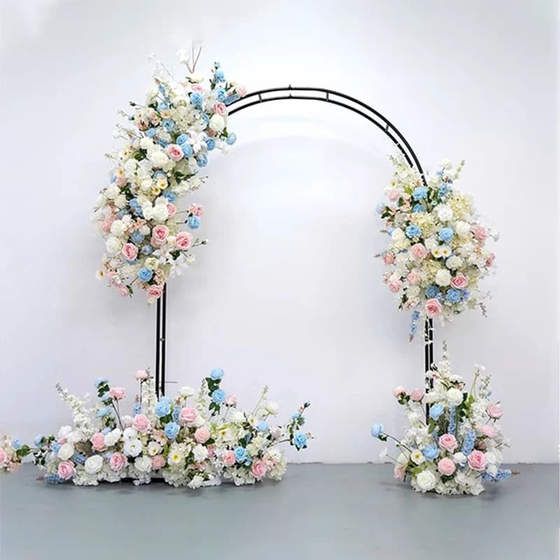 Wedding Window Backdrop Decoration White Pink Blue Rose Floral Arrangement Stage Arch Decor Hanging Flower Home Party show Prop