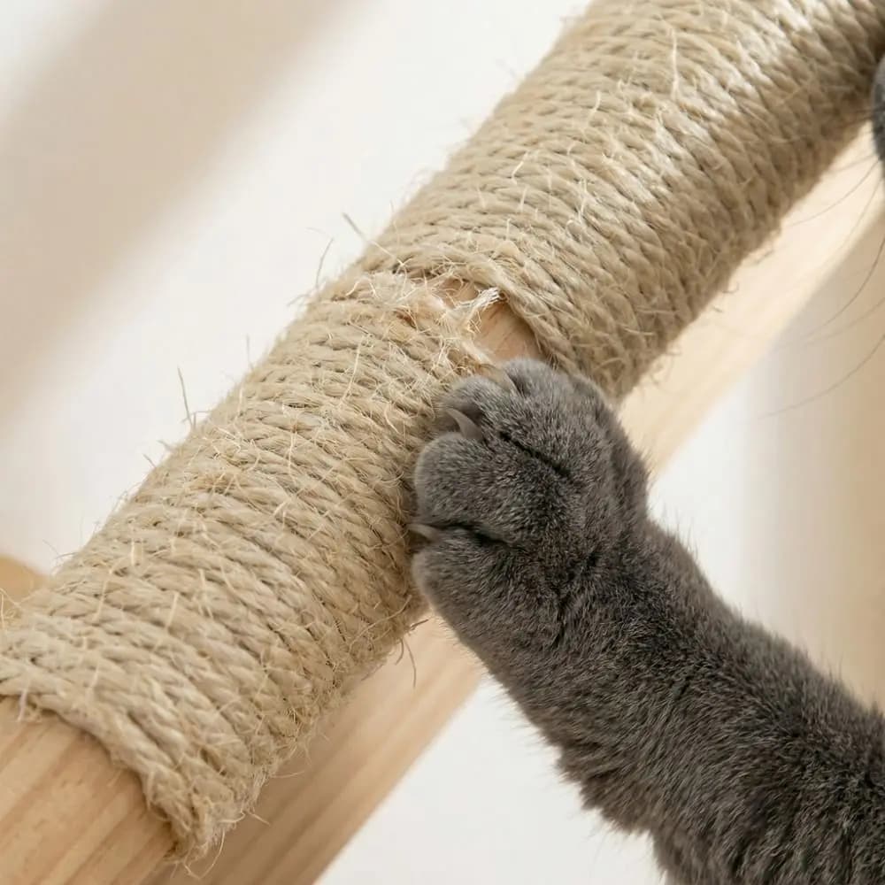 Wooden Cat Climbing Shelf with Sisal Rope
