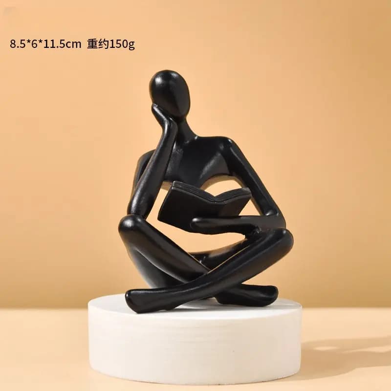 Bookshelf Decor Home Decor - Person Who is Thinking Abstract Thinker Sculpture Figurine Statue Resin Modern Reading Decoration