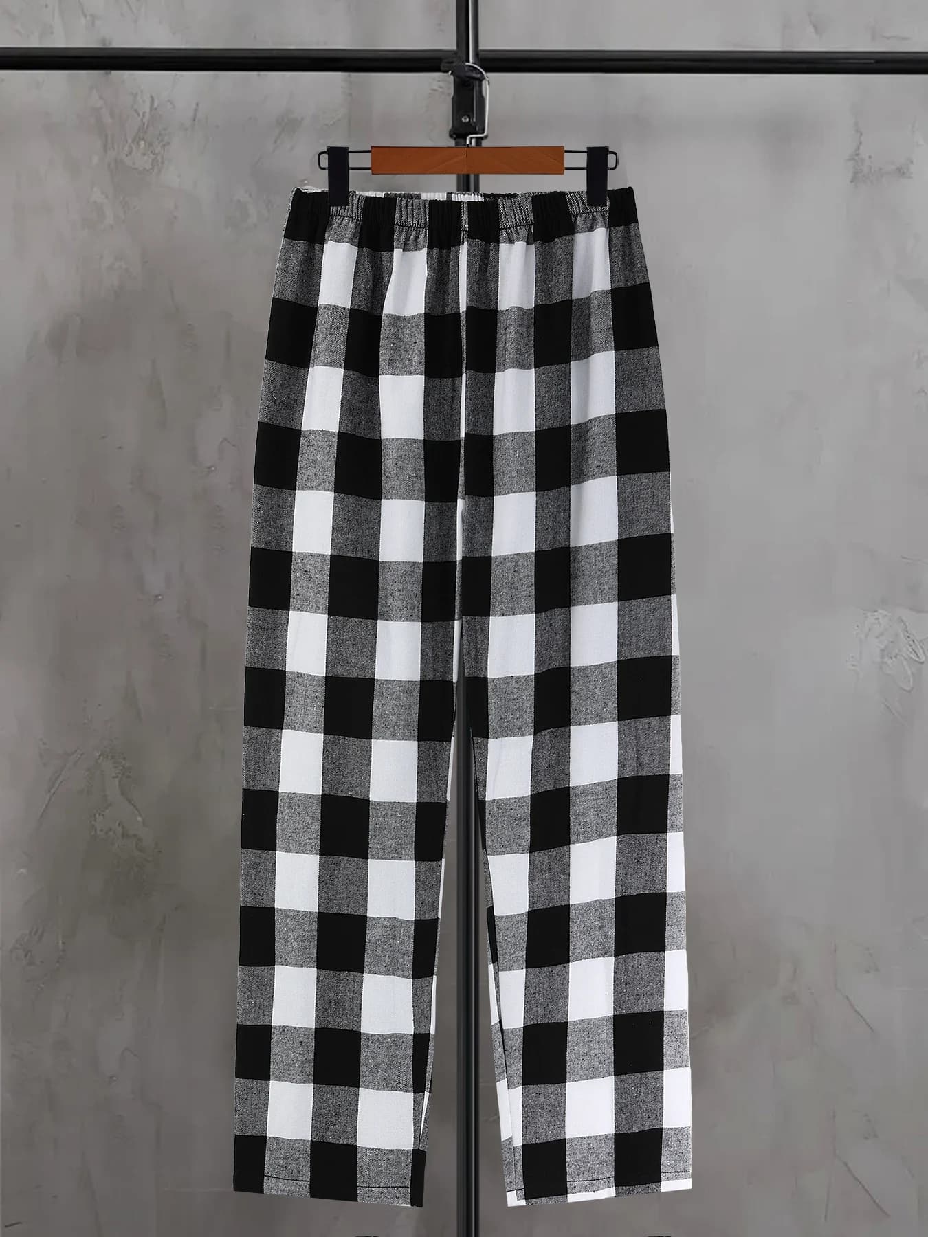 Men's Plaid Elastic Waist Casual Pants