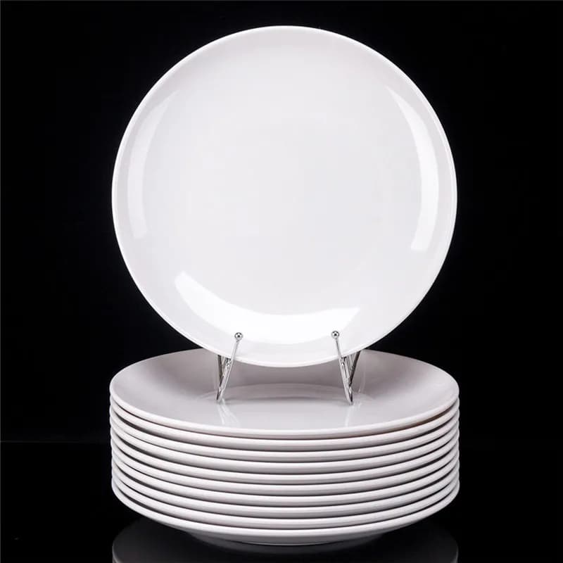 Round Melamine Dinner Plates White 8-14 Inch