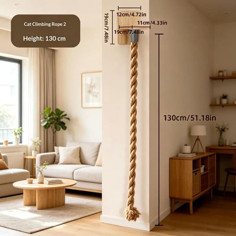 Floor to Ceiling Cat Tree with Sisal Rope Ladder