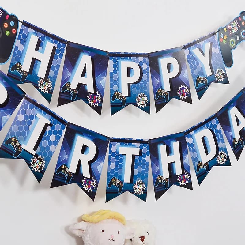 Game Team Anniversary Party Banner Pennants