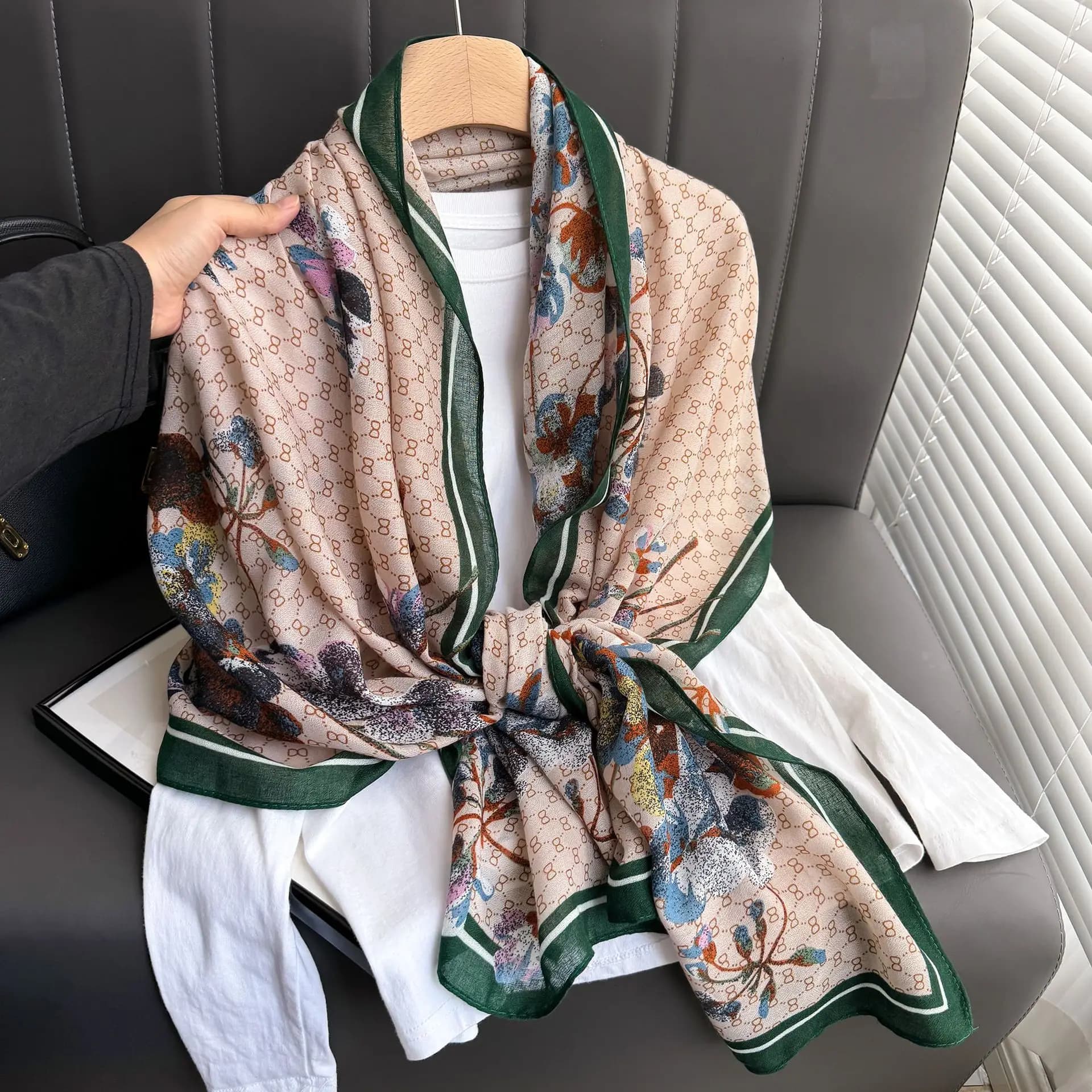Lightweight Cotton Linen Long Scarf Wrap
