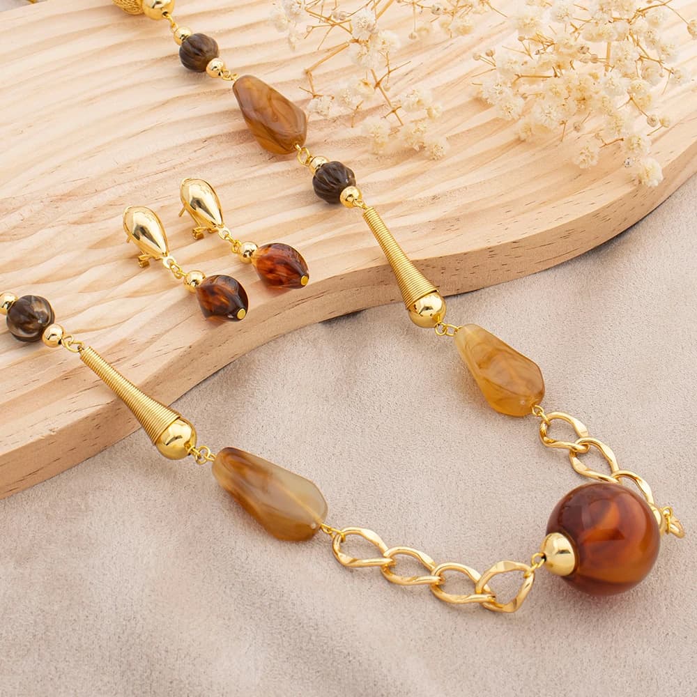 Jewelry and Accessory Sets Elegant Women's Set Brazilian Jewelry Set High Quality Agate Jewelry Gifts for Nigerian African Women