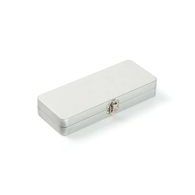 Office Supplies Storage-Perfect  Durable Silvery Gray Metal Rectangular Box with Lid-Ideal for Bills Cosmetics for Home Office