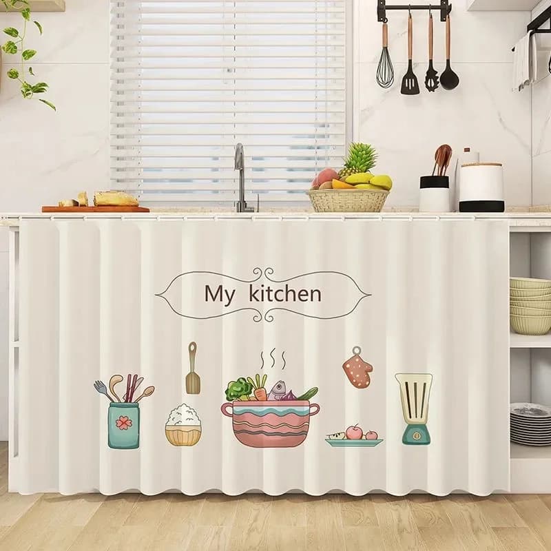 Self-Adhesive Kitchen Cabinet Half Curtain