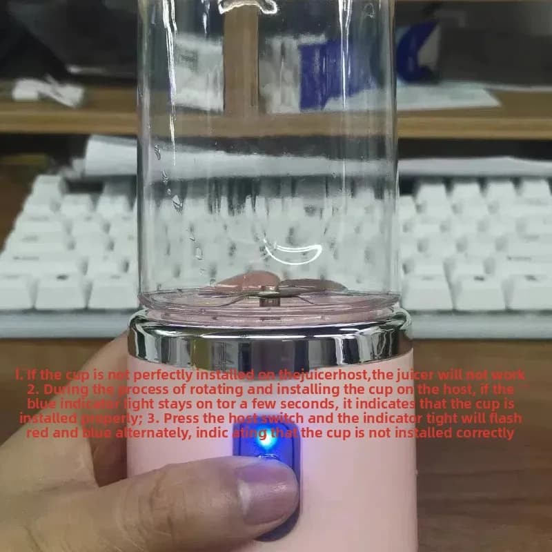Portable Blender Bottle Electric 6 Blades Multifunction Juice Blender Fresh Juice Smoothie Blender Ice CrushCup Food Processor