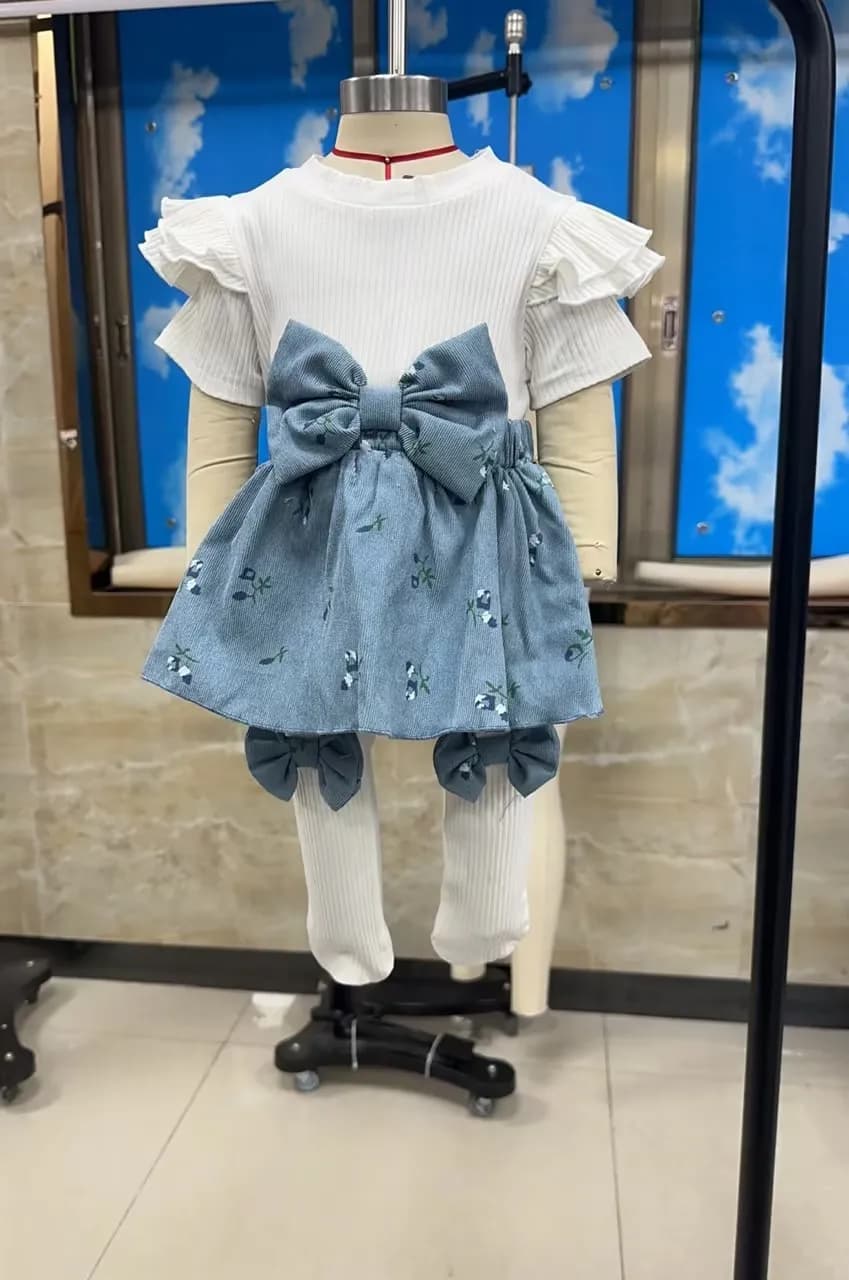 Baby Clothing Girls Summer Outfits Short Sleeve Skirt Romper + Long Socks + Headband Set Newborn Clothes