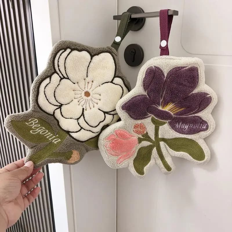 Microfiber Hand Towel with Floral Design
