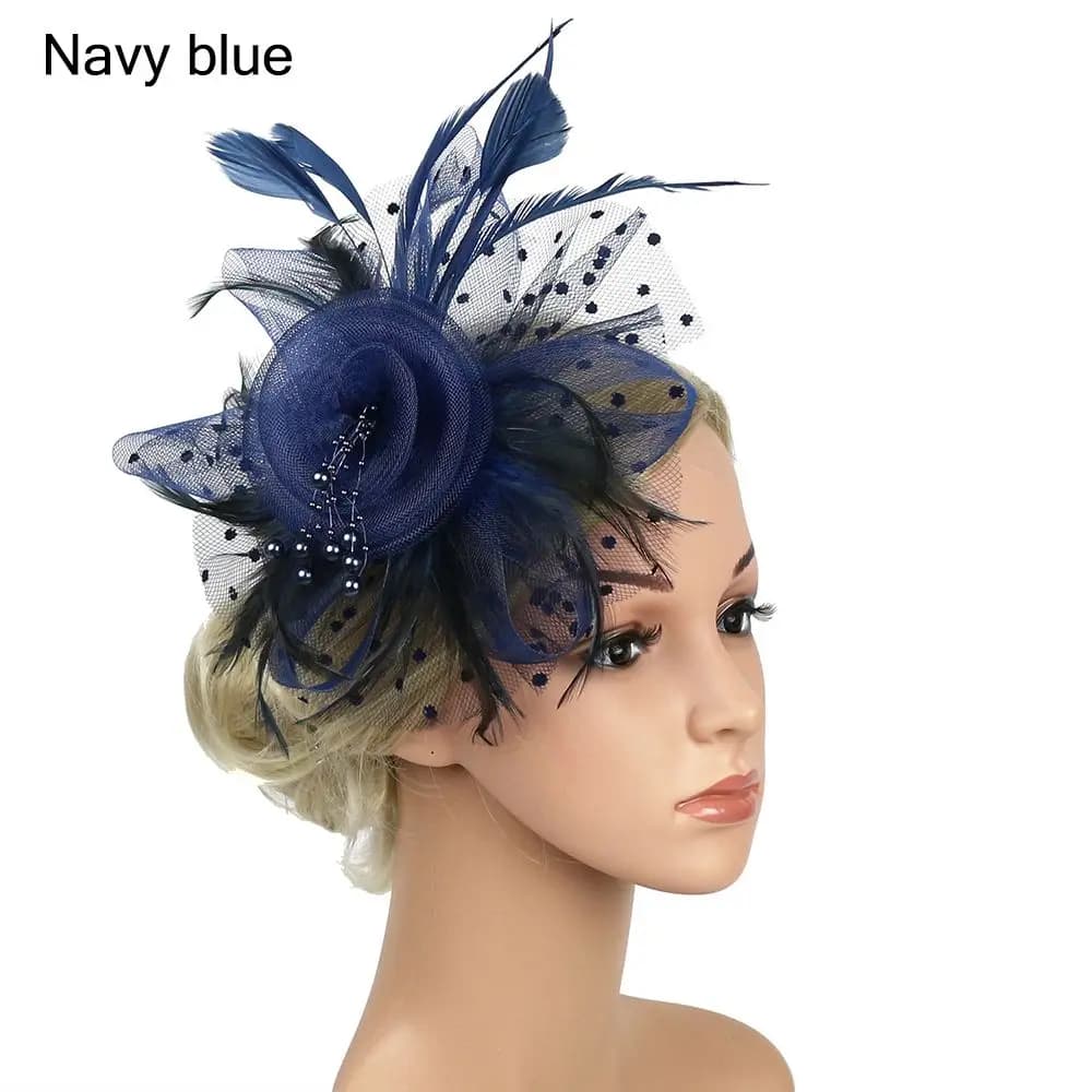 Hair Accessories Mesh Flower Hair Fascinators Wedding Feathers Hair Clip Fascinator Hat Tea Party Headband Alice Headband Clip