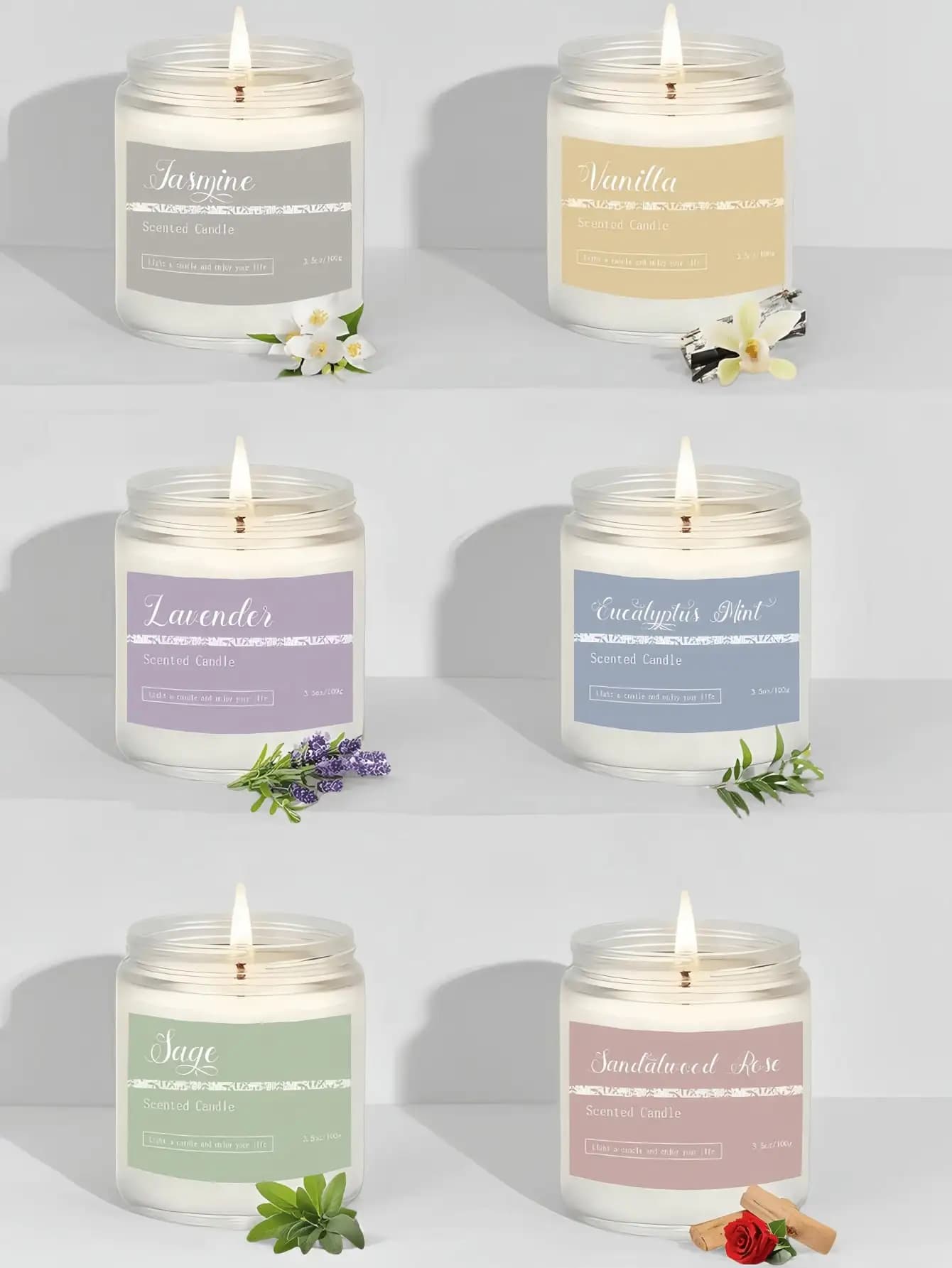 Scented Candle with Essential Oil Fragrance