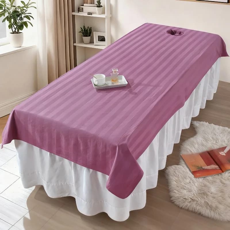 Pure Cotton Beauty Salon Bed Sheet with Face Hole