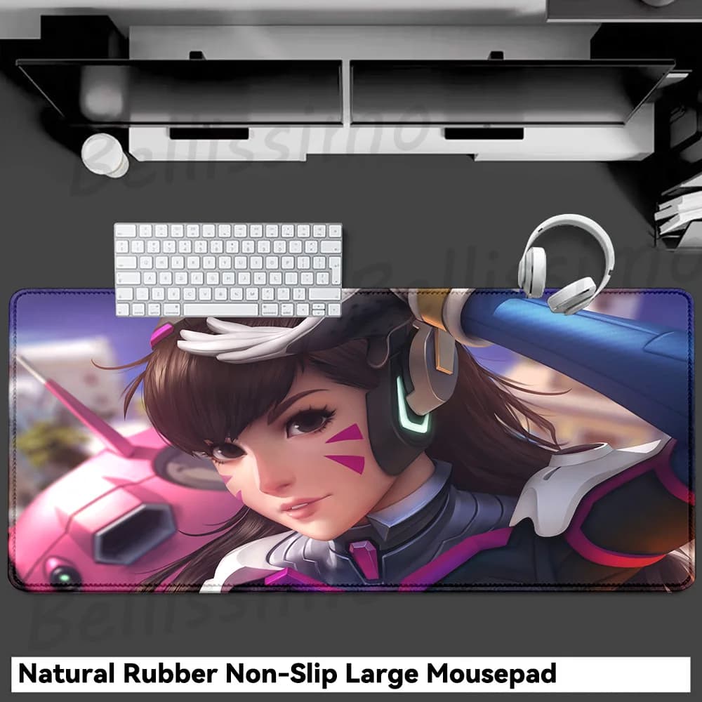 Gaming Accessories O-Overwatch D-D.va Mouse Pad Large Keyboard Mousepad Pc Cabinet Deskmat Xxl Extended Mats Gamer Mausepad