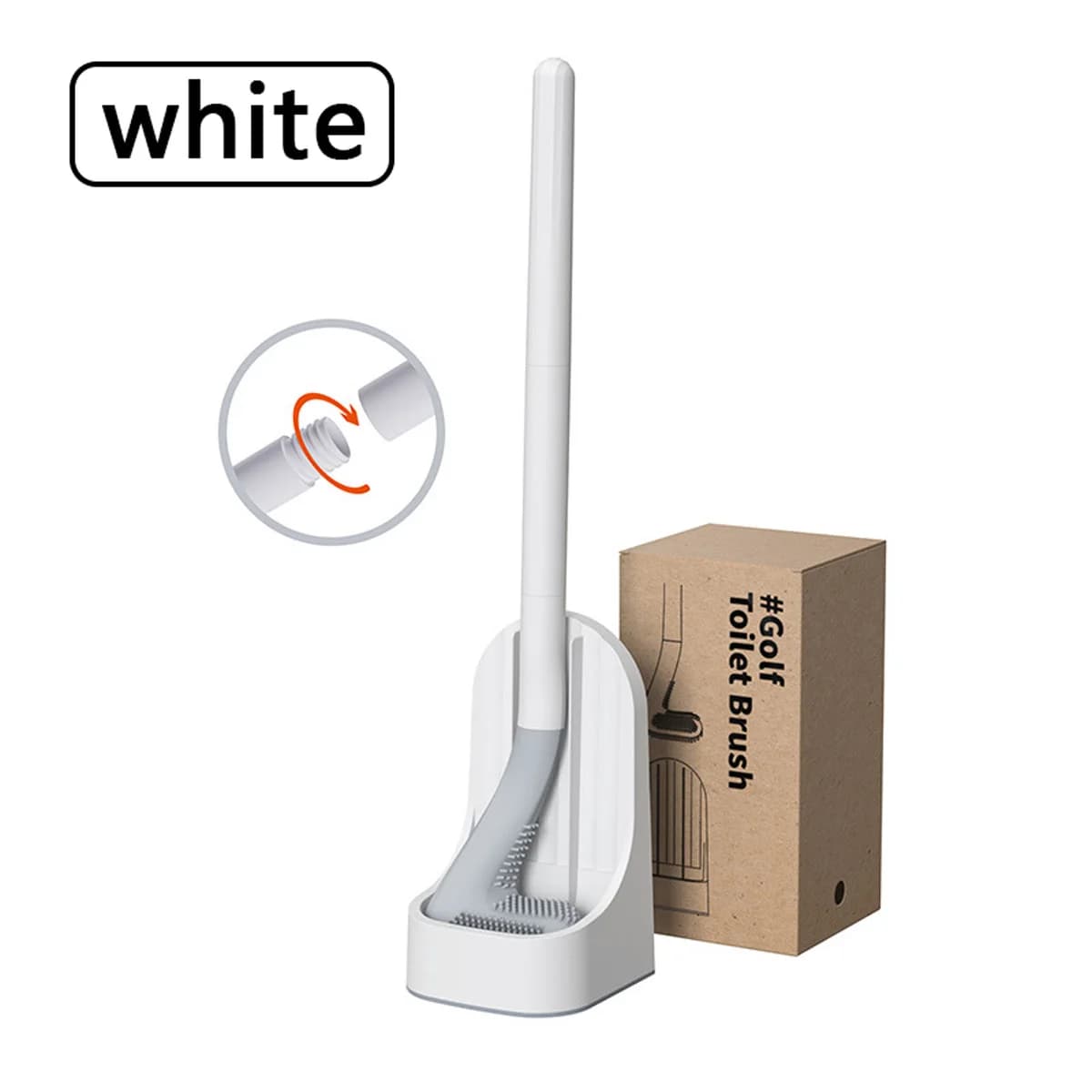 Wall-Mounted Toilet Brush with Quick-Drain Base
