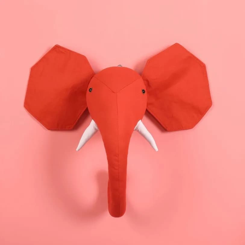 Kids Room Decoration 3D Cartoon Animal Head Wall Hanging Decor Elephant Deer Unicorn Stuffed Toys For Children Bedroom Decor