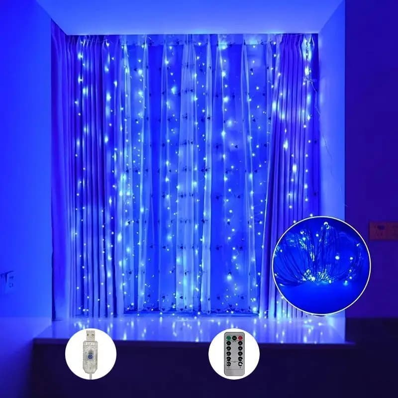 LED Curtain String Lights with Remote Control