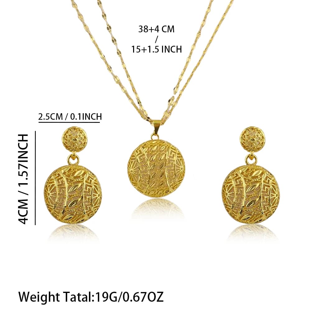 Dubai Gold Jewelry Set for Women Wedding Party Necklace Earrings Sets Indian Jewelry Set Free Shipping Bridal Costume Gifts