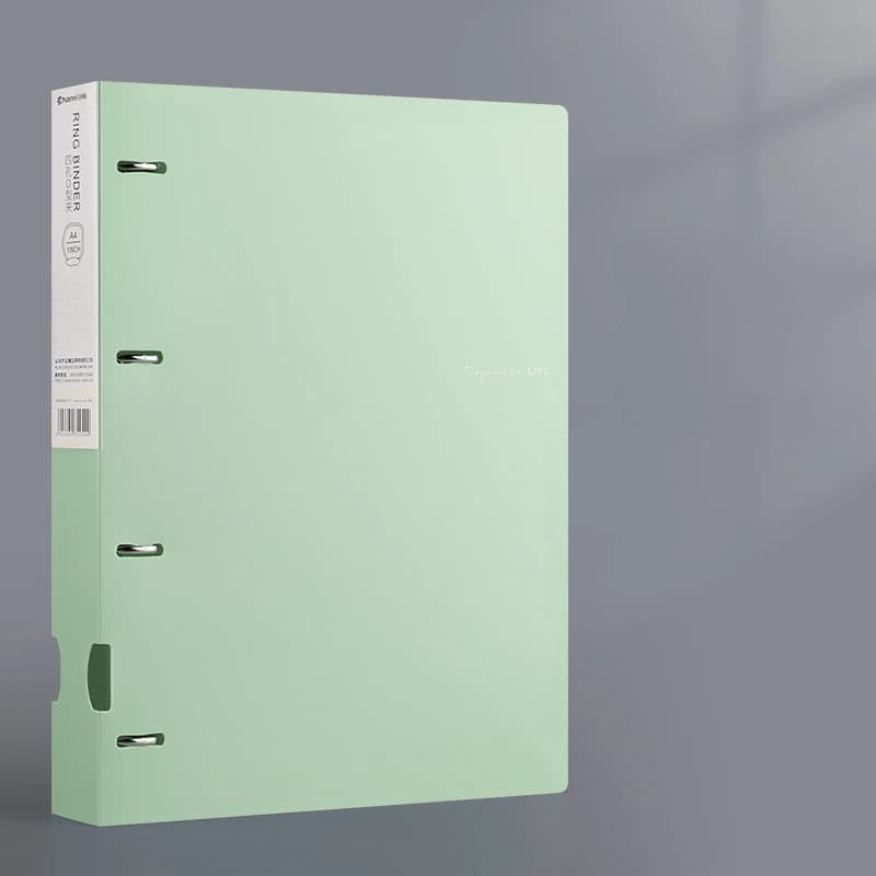Portable 4-Hole D-Type A4 Plastic Folder