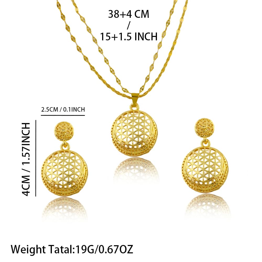 Dubai Gold Jewelry Set for Women Wedding Party Necklace Earrings Sets Indian Jewelry Set Free Shipping Bridal Costume Gifts