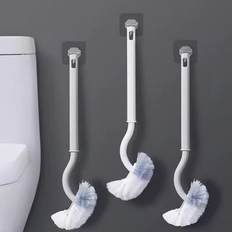 Toilet Brush Long Handle Curved Bowl Cleaner