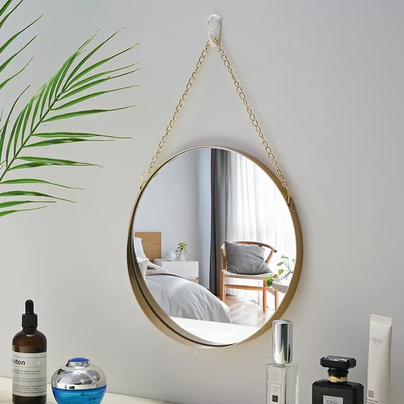 Round Stainless Steel Wall Mount Bathroom Mirror