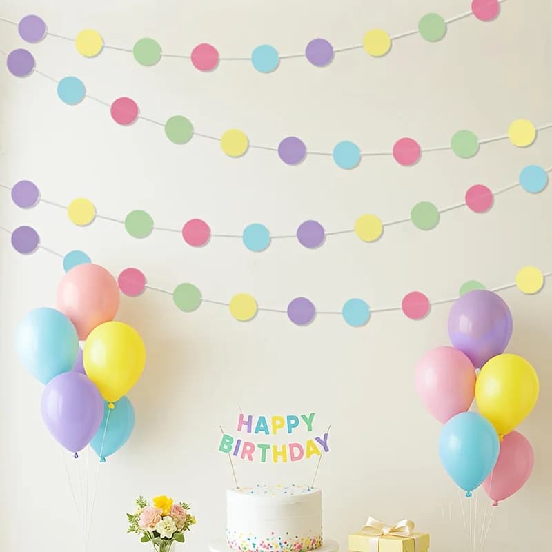 Pastel Circle Paper Garlands