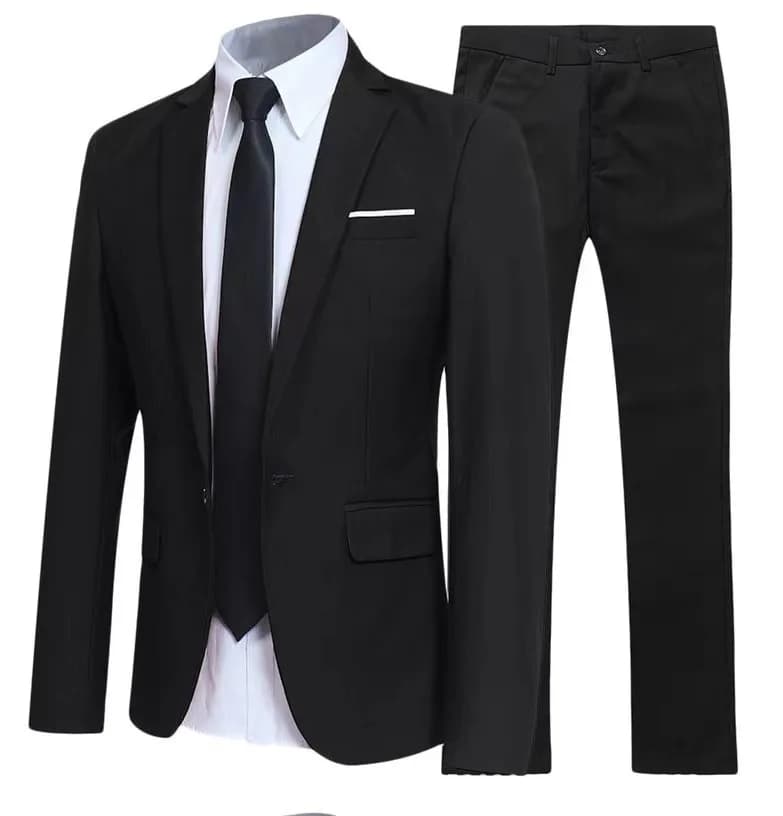 Men's Two-Piece Formal Suit Blazer and Trousers