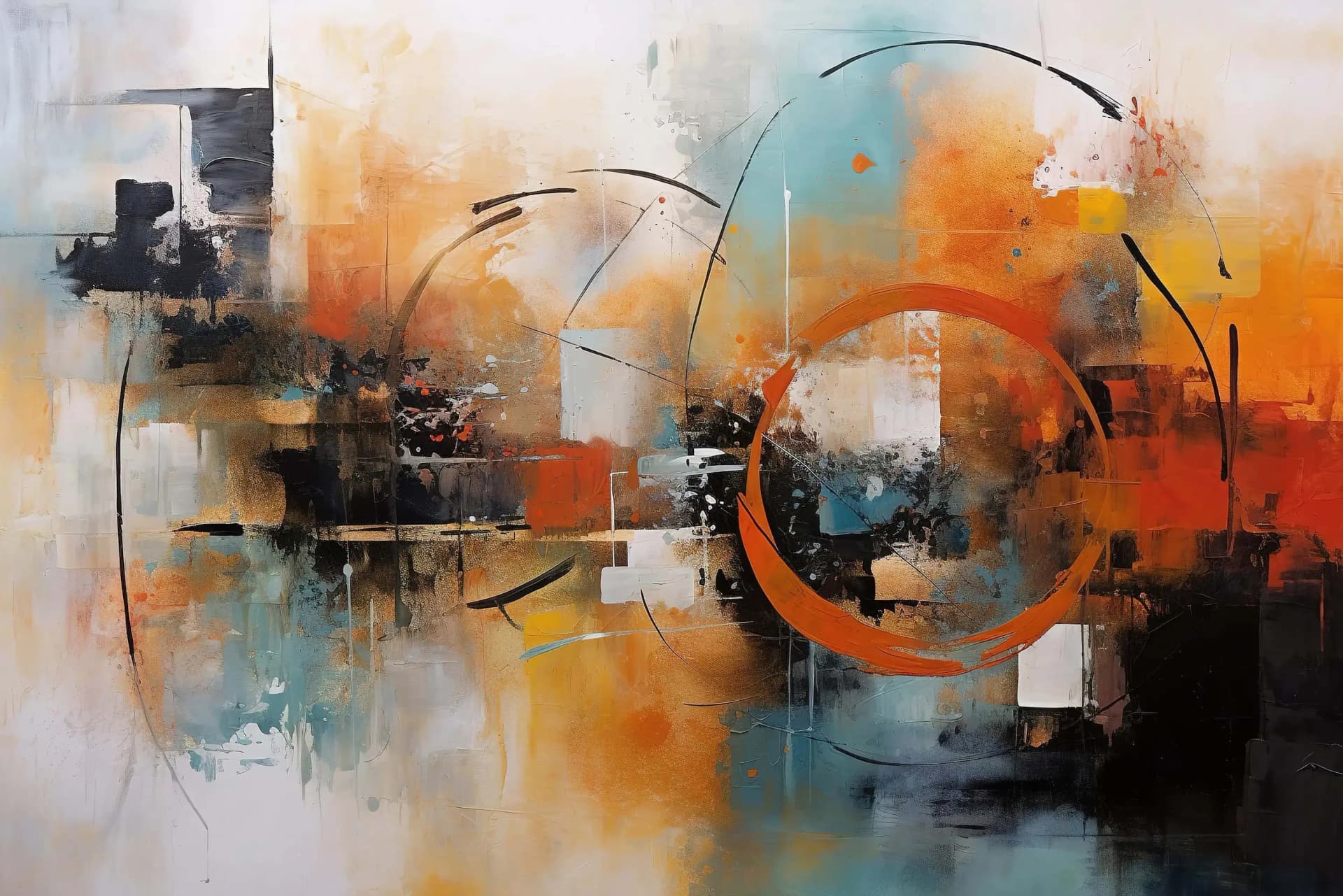 Abstract Matte Oil Painting Canvas Print