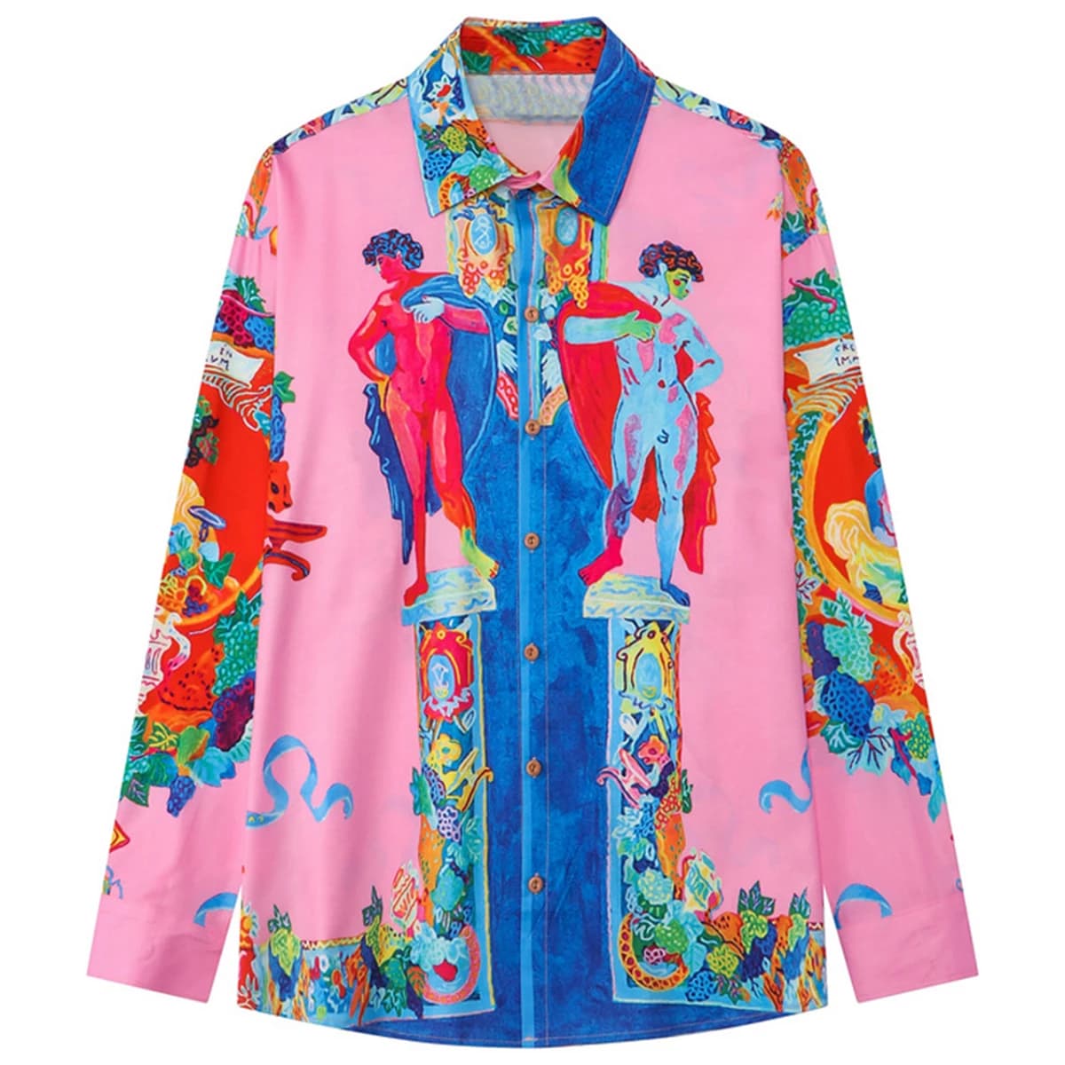 Men's Oversized Printed Button-Up Shirt
