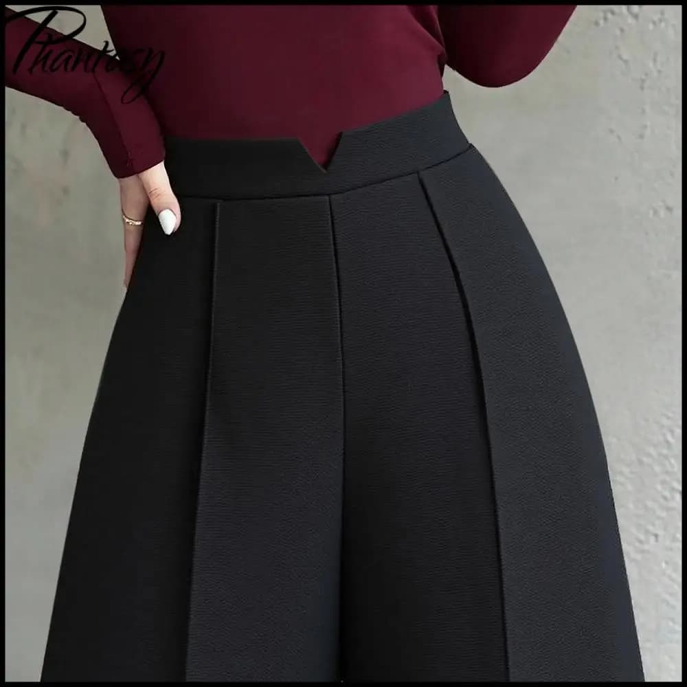 Women's High-Waisted Straight-Leg Suit Pants