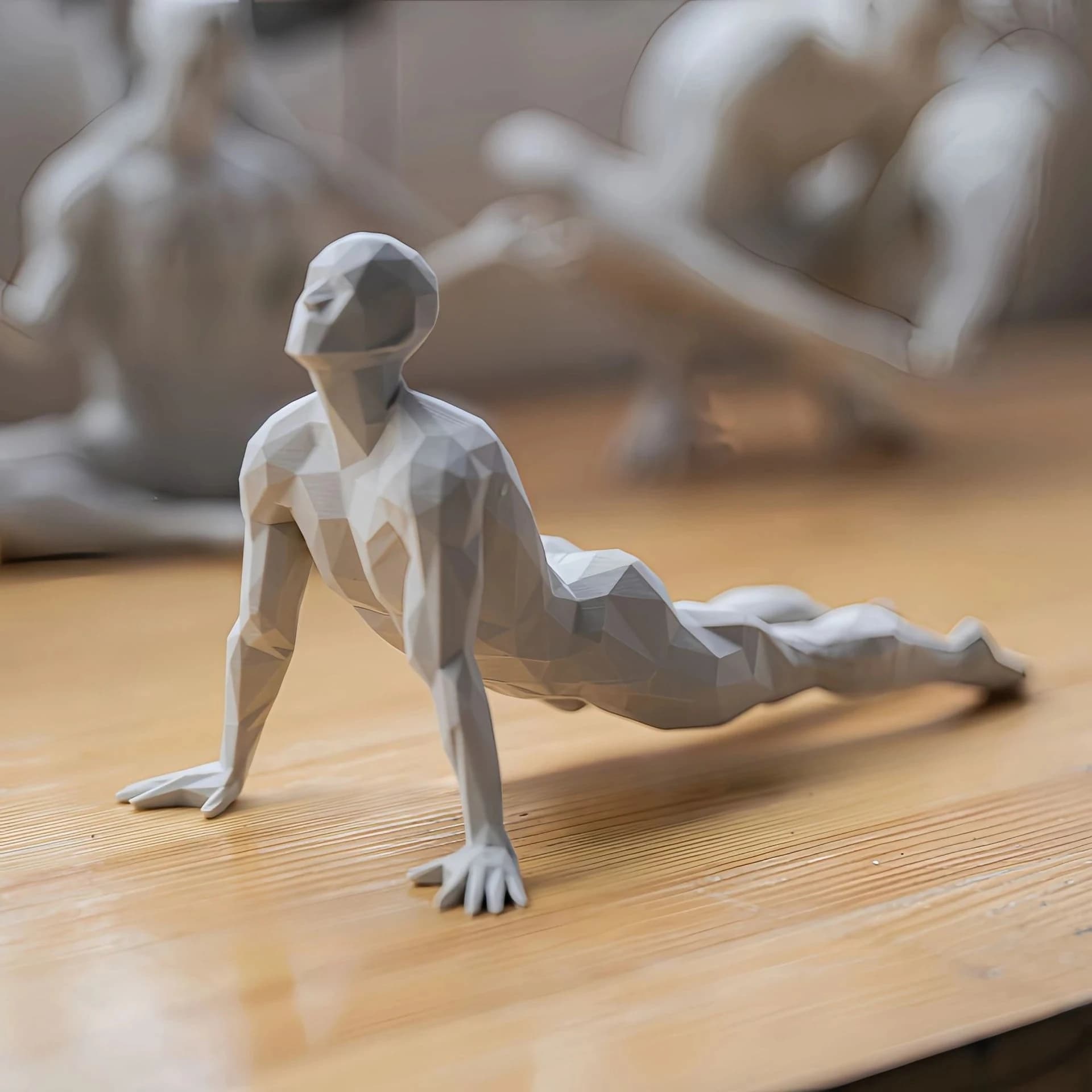 Yoga Man Figurine - Minimalist Home Decor Statue, Spiritual Accent for Living Room, Desktop, Bar & Gym Interiors,3D Printed