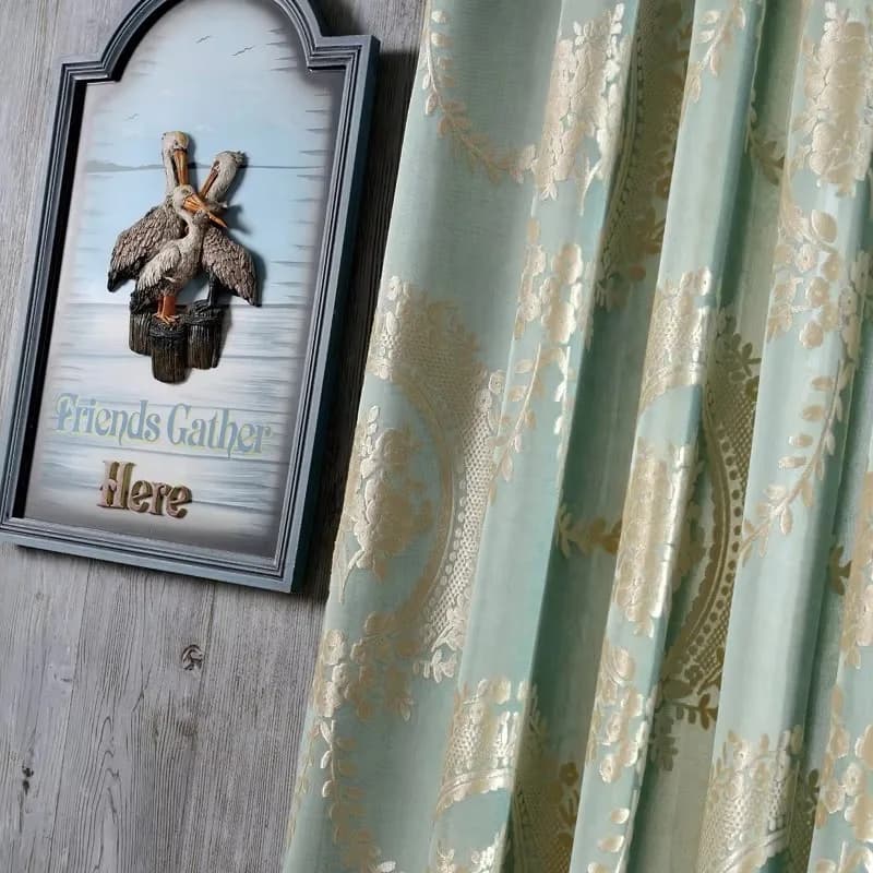 Blackout Curtains Living Room Drapes Shiny Luxury Velvet Curtains Jacquard Curtains
