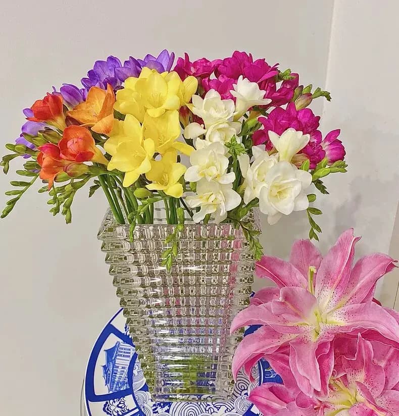 Crystal Glass Vase for Dried Flowers