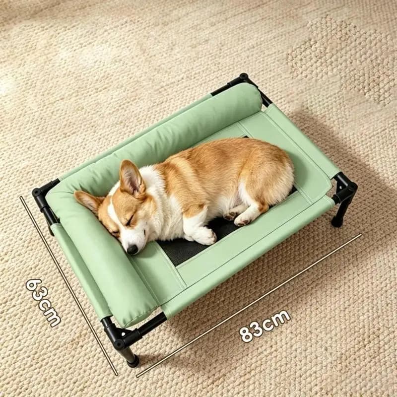 Elevated Dog Bed With Mesh Center And Bolsters