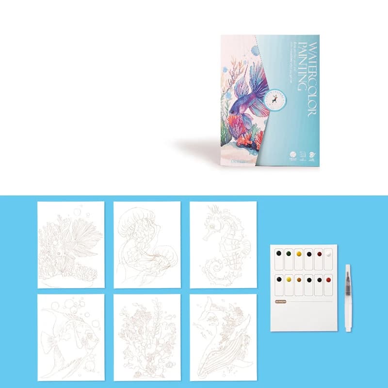 Watercolor Painting Set With Paper and Pen