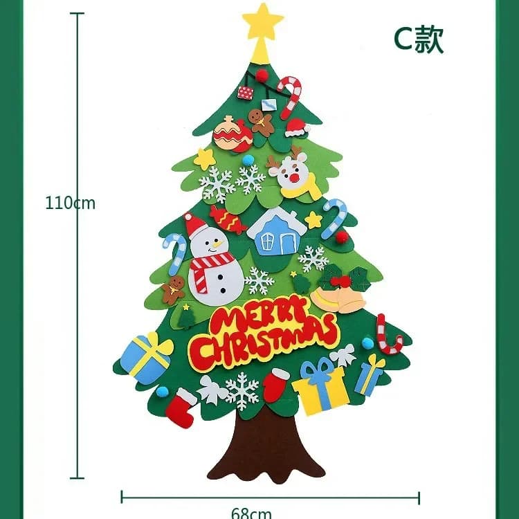 DIY Felt Christmas Tree Wall Hanging Set