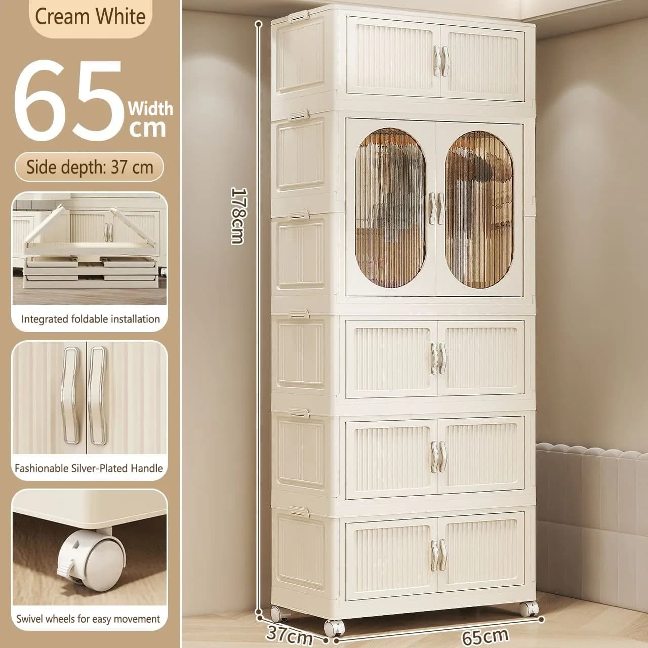 Children's Folding Wardrobe Storage Cabinet