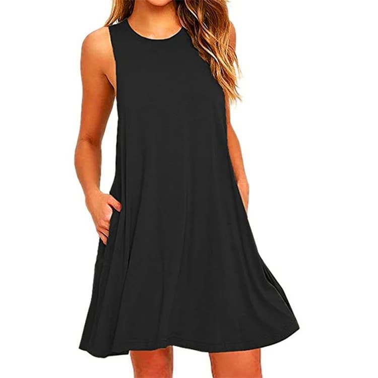 Women's Summer Swing T-Shirt Dress with Pockets