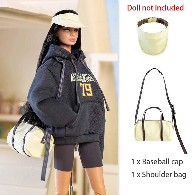 30cm Xianxian Supermodel Clothes Accessories APRES Series Sportswear Style Fashion Sweatshirt+Half Skirt+Trousers+Waistcoat Set