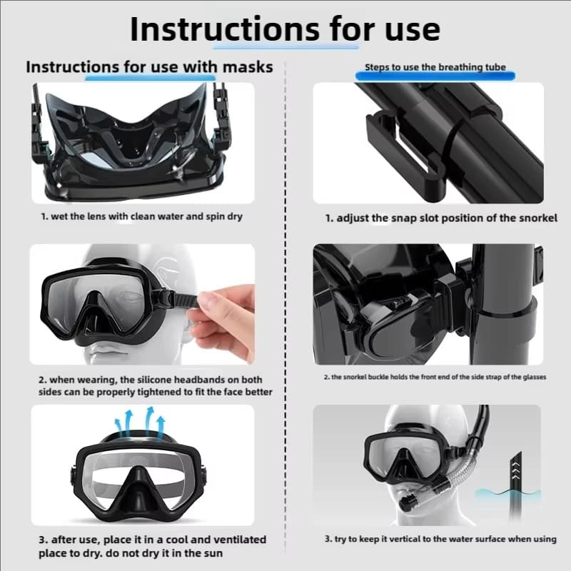 Adult Panoramic Diving Mask Snorkel Set