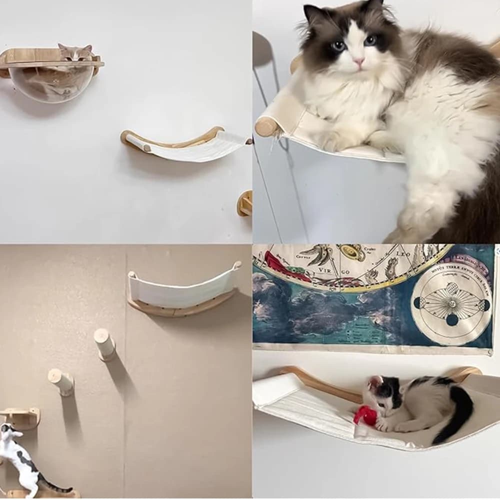 Wall Mounted Cat Shelf with Perch