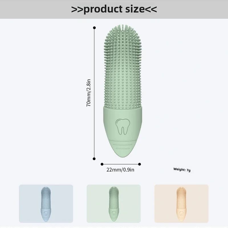 360-Degree Silicone Finger Toothbrush for Dogs & Cats