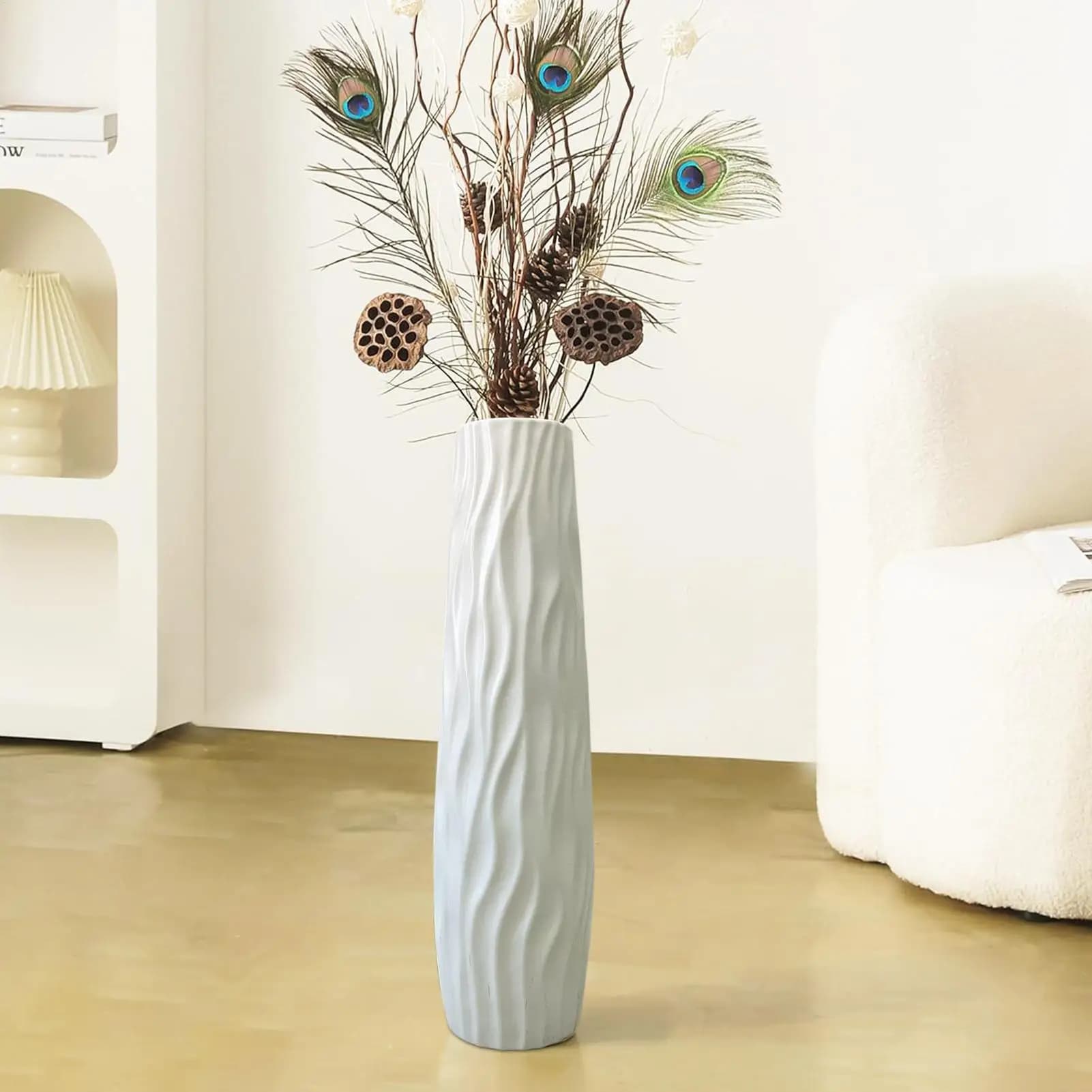 Tall Textured Floor Vase