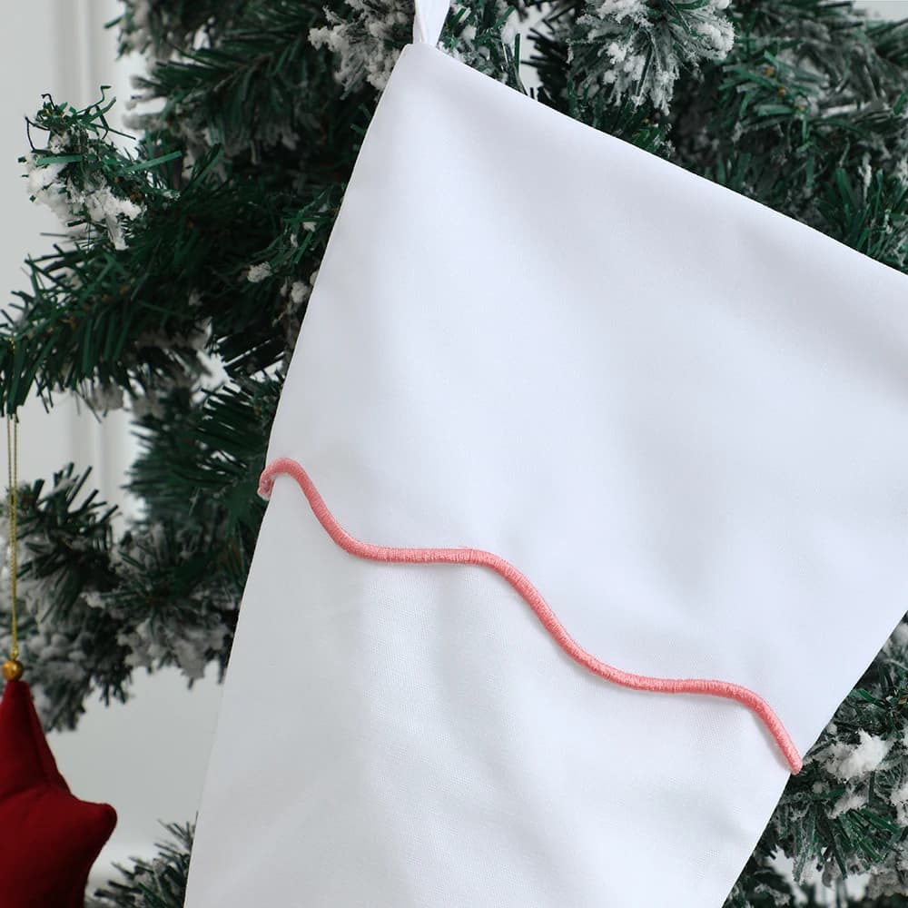 Christmas Stocking with Embroidered Scallop Cuff